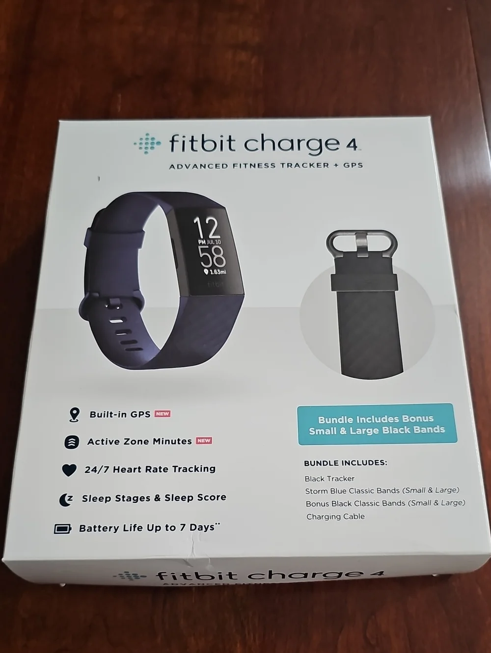 fitbit Charge 4 Fitness Tracker - Storm Blue & Black Bands